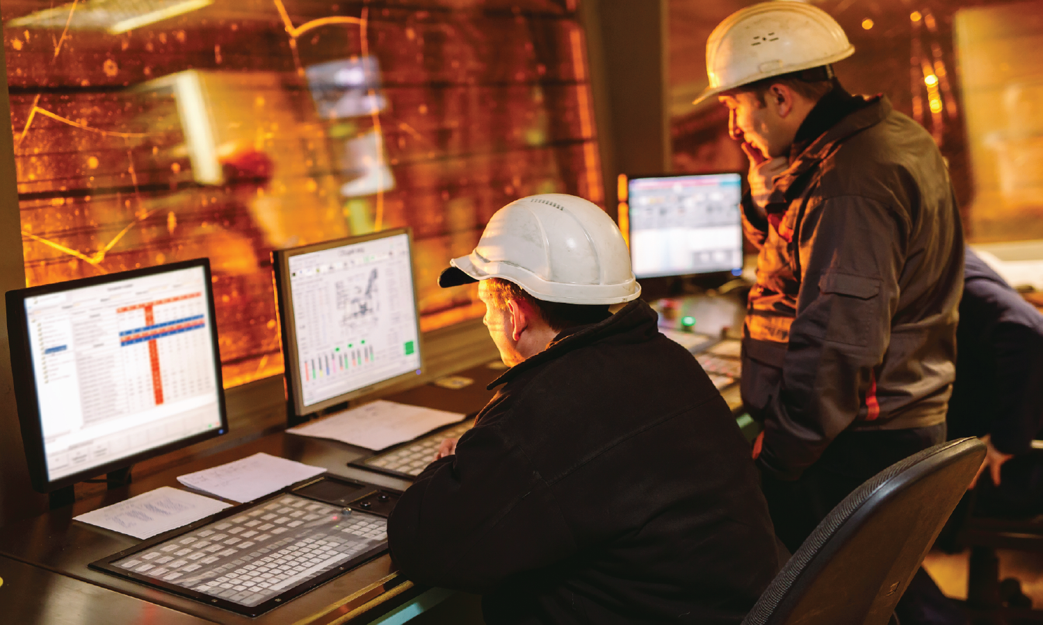 Manager and Operator Analyzing Their Operational Data